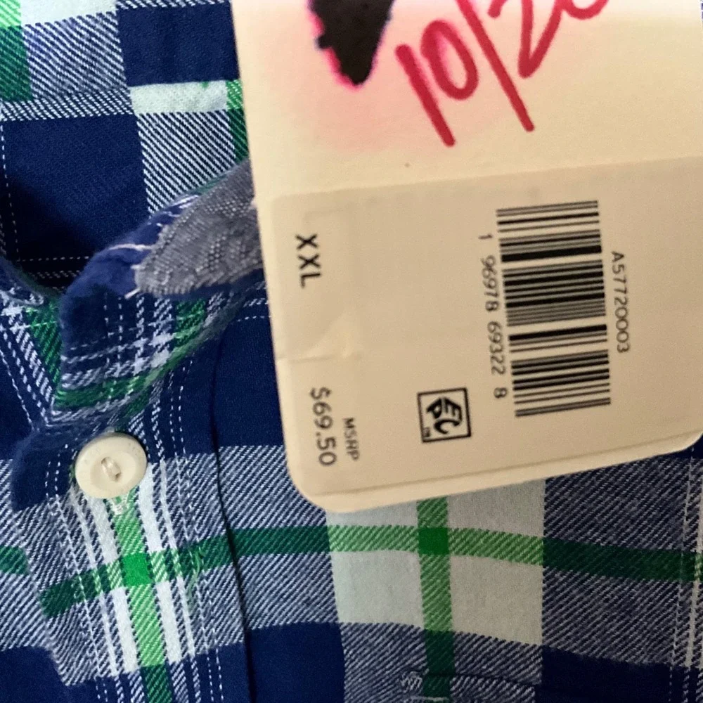 Levi Strauss The Worker Streetwear Plaid Flannel Shirt Mens XXL‎ Blue Workwear